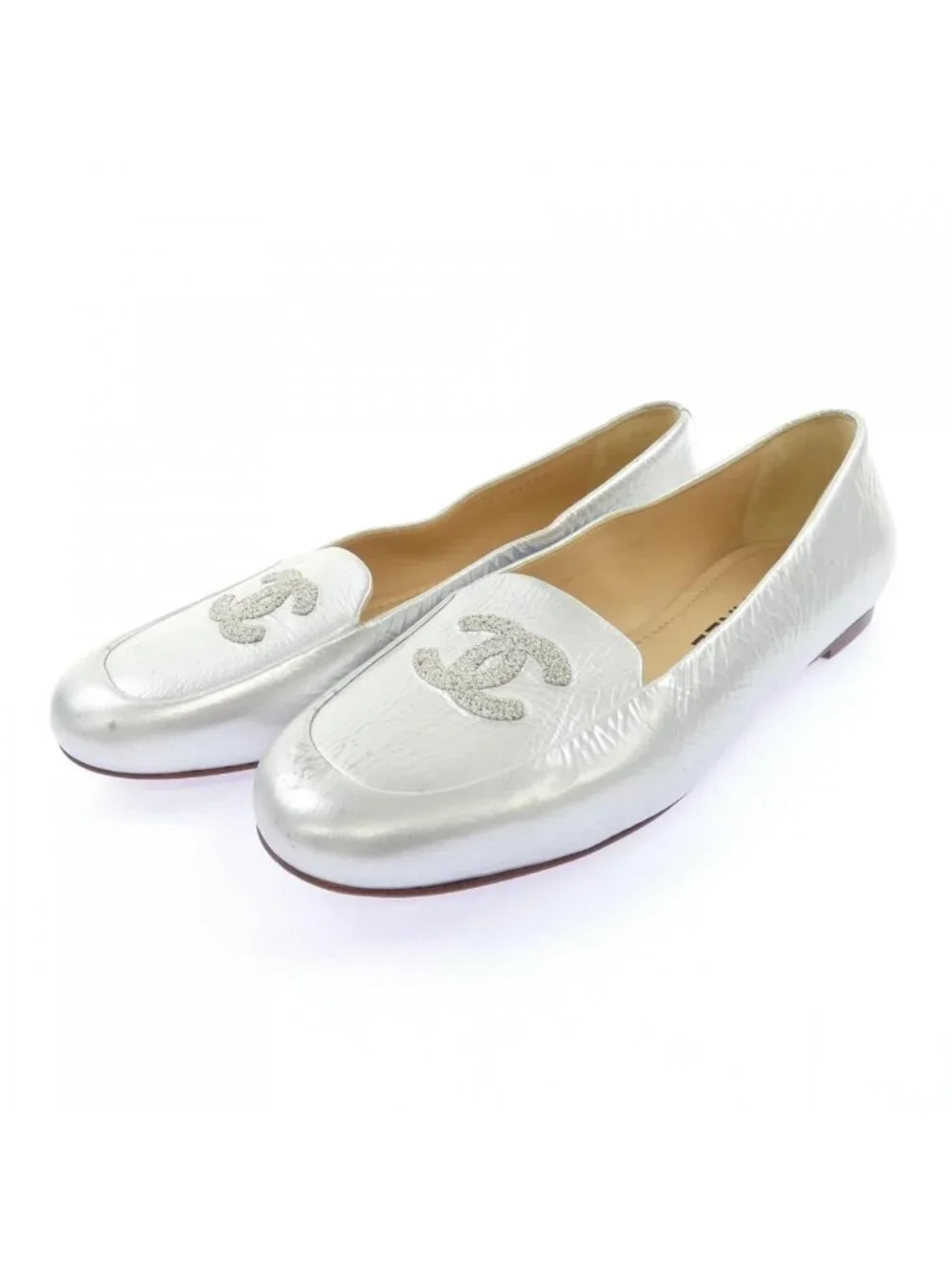 Chanel Flat Sneakers Silver